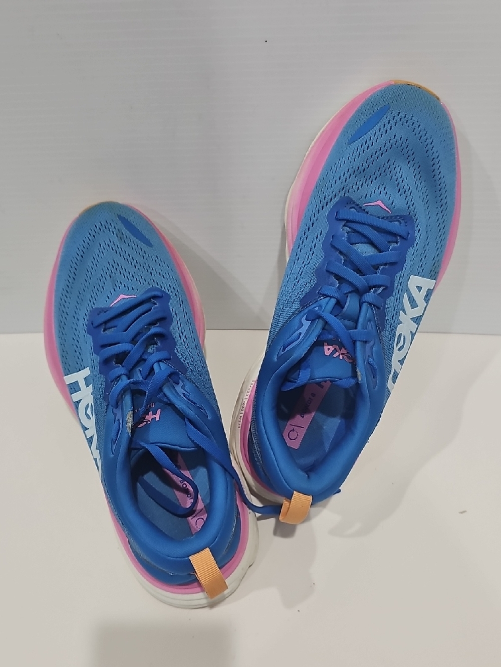 Women's Size 9.5 B Hoka Clifton Running Sneakers Blue Pink - Picture 7 of 12